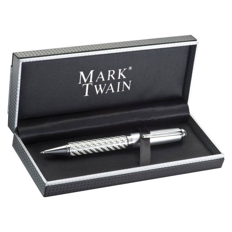 Kovové pero značky Mark Twain v darčekovej krabičke, strieborná